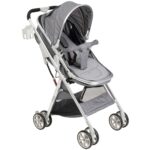 Uniqoo – 6 Premium Portable Pram W/ Diaper Bag – Grey