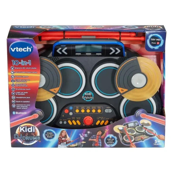 Vtech – Kidi Dj Drums Light Up Kit With Bluetooth® And Audio Port – Multicolour