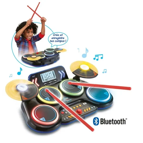 Vtech – Kidi Dj Drums Light Up Kit With Bluetooth® And Audio Port – Multicolour