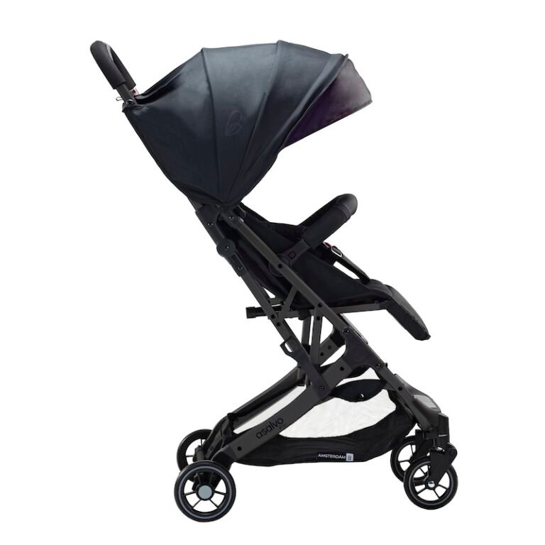 Asalvo - Light Travel Stroller up to 22KG - Amsterdam - Black