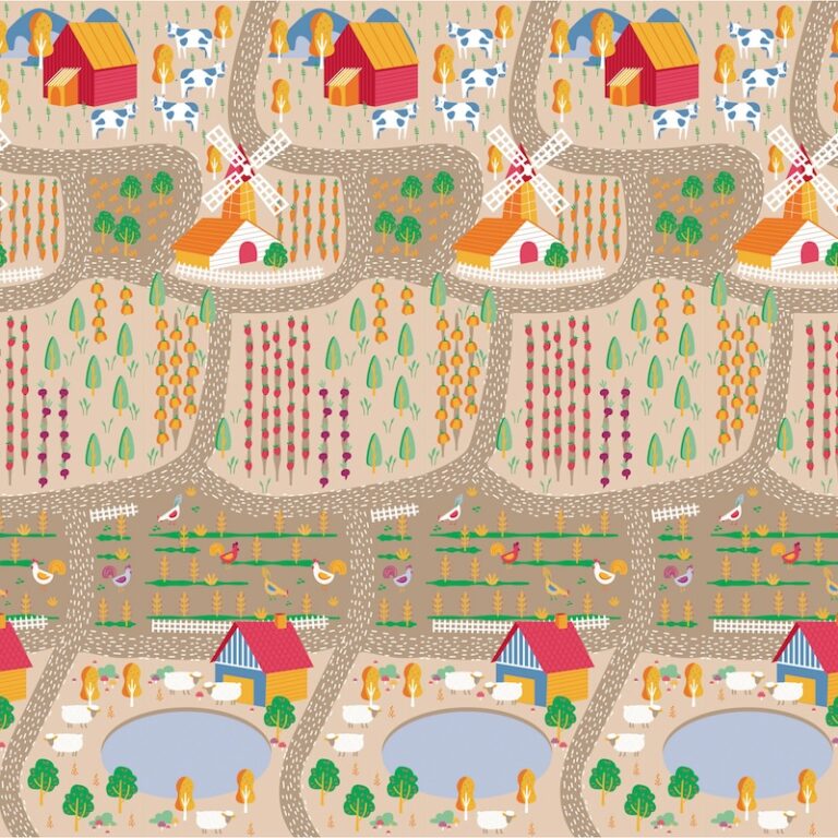 Asalvo - Play Mat 2 in 1 Double Side Foldable XL - Farm City