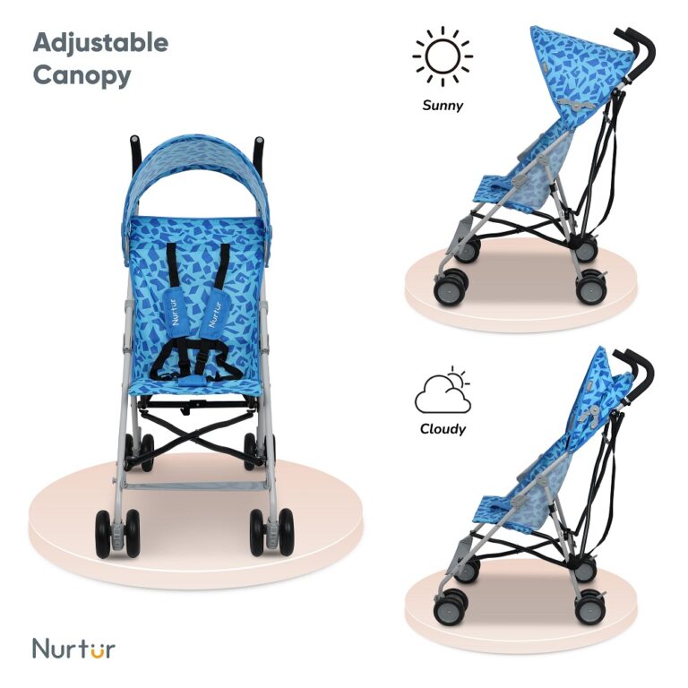 Nurtur - Rex Buggy Stroller Multicolor Lightweight Stroller with Compact Fold - Blue