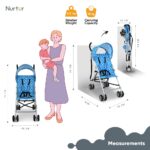 Nurtur – Rex Buggy Stroller Multicolor Lightweight Stroller with Compact Fold – Blue