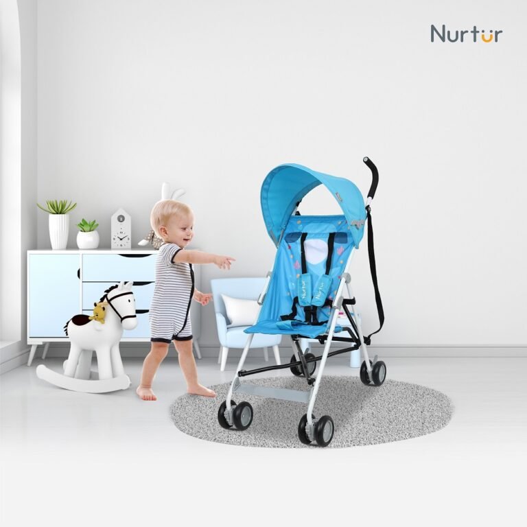 Nurtur - Rex Buggy Stroller Multicolor Lightweight Stroller with Compact Fold - Printed Blue