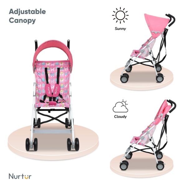 Nurtur – Rex Buggy Strolle Multicolor Lightweight Stroller with Compact Fold – Pink