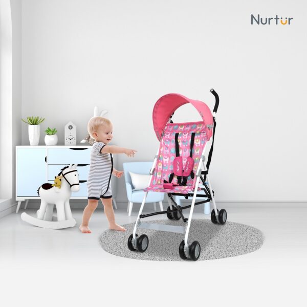 Nurtur – Rex Buggy Strolle Multicolor Lightweight Stroller with Compact Fold – Pink