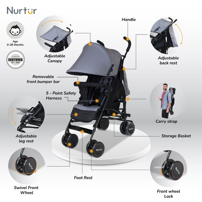 Nurtur - Archer Baby/Kids Lightweight Stroller - Blue