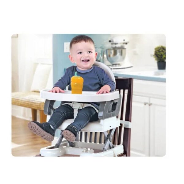 Baby Booster Seat And Fold Up Chair For Toddler 1 + Year-White/Grey