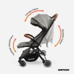 Babydoes – Esmio Travel Lite Shock Proof Baby Stroller (Up to 20 kg) – Grey