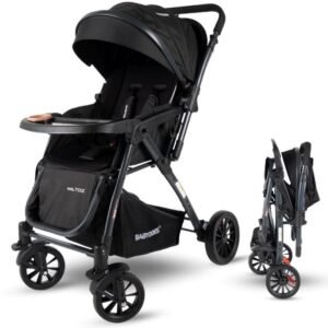 Babydoes – Maltoz Baby Stroller with 5-Point Harness (Up to 20 kg) – Black