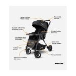 Babydoes – Maltoz Baby Stroller with 5-Point Harness (Up to 20 kg) – Black