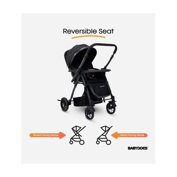 Babydoes – Maltoz Baby Stroller with 5-Point Harness (Up to 20 kg) – Black