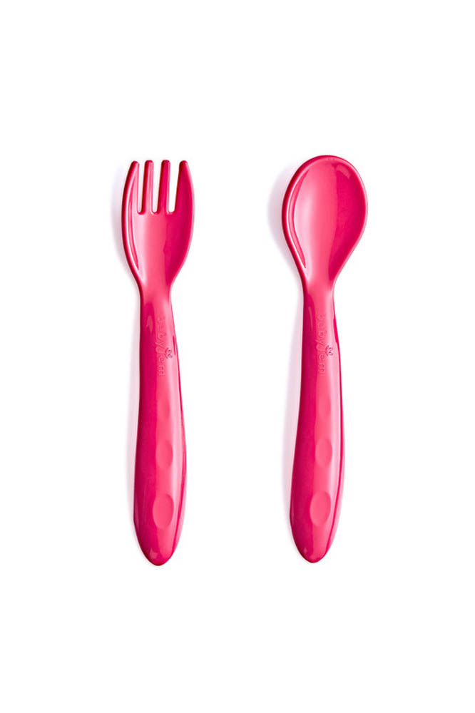 Babyjem - Baby Spoon And Fork Set Red 12 Months+