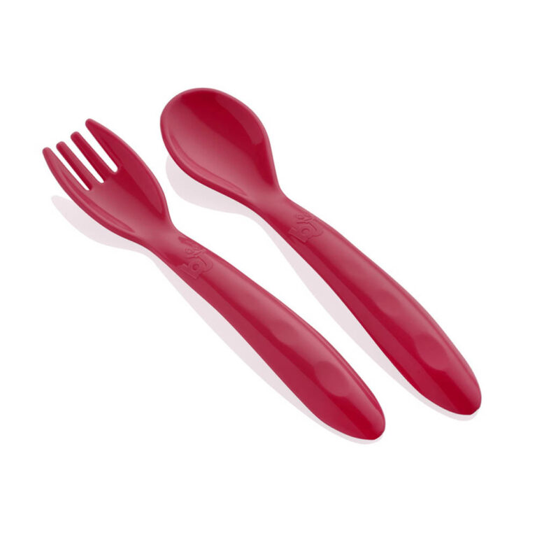 Babyjem - Baby Spoon And Fork Set Red 12 Months+