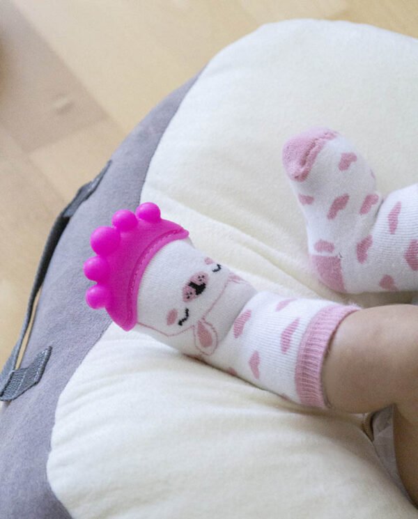 Babyjem – Teether Sock – Pink 3-12 Months