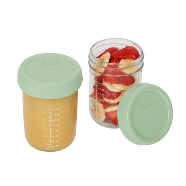 Badabulle – Glass Containers – Sage Green – Pack of 2