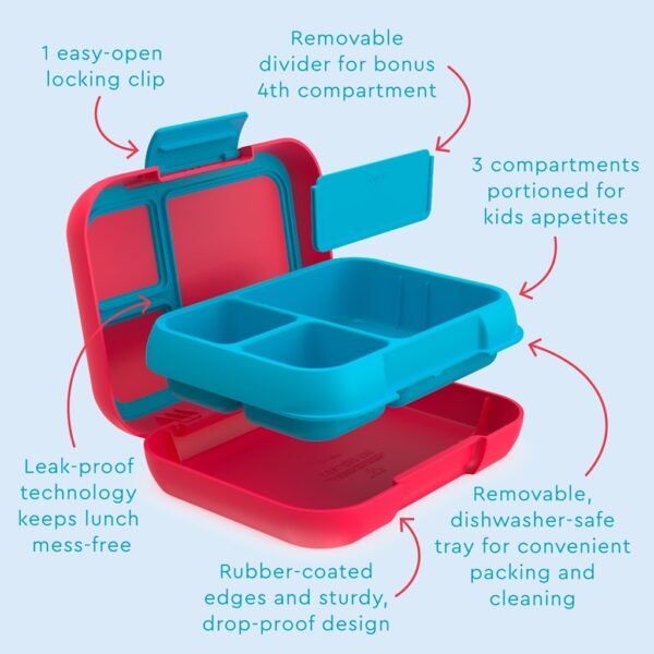 Bentgo – Pop Lunchbox – Flame Red/Turqooise