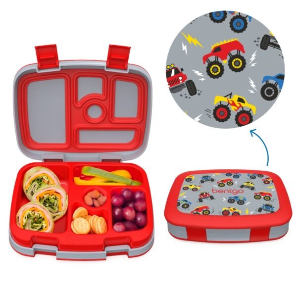 Bentgo – Kids Prints Leak-Proof 5-Compartment Lunch Box – Trucks