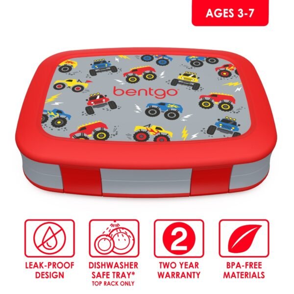 Bentgo – Kids Prints Leak-Proof 5-Compartment Lunch Box – Trucks
