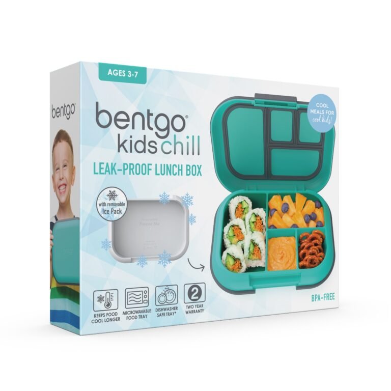 Bentgo - Bento Style Kids Chill Lunch Box - Electric Aqua