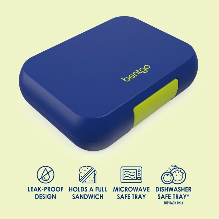 Bentgo - Pop Lunchbox with Removable Divider - Navy Blue/Chartreuse
