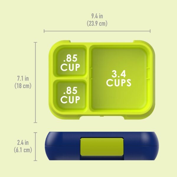 Bentgo – Pop Lunchbox with Removable Divider – Navy Blue/Chartreuse