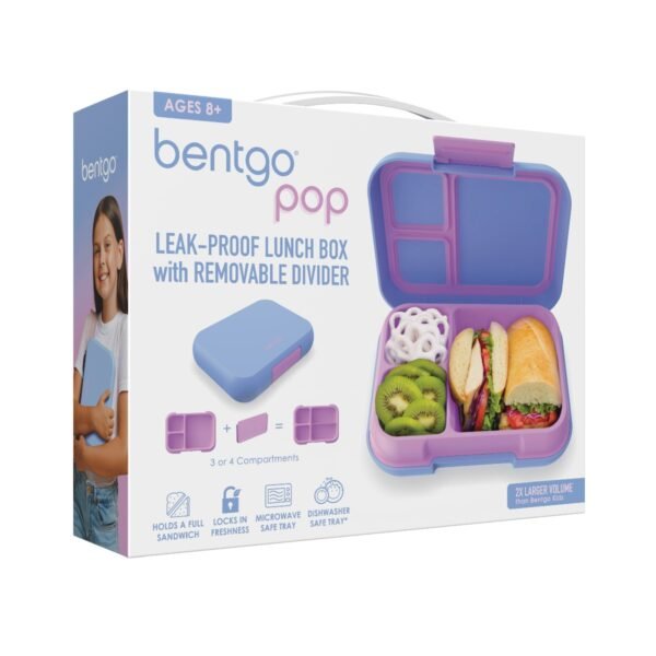 Bentgo – Pop Lunchbox with Removable Divider – Periwinkle/Pink