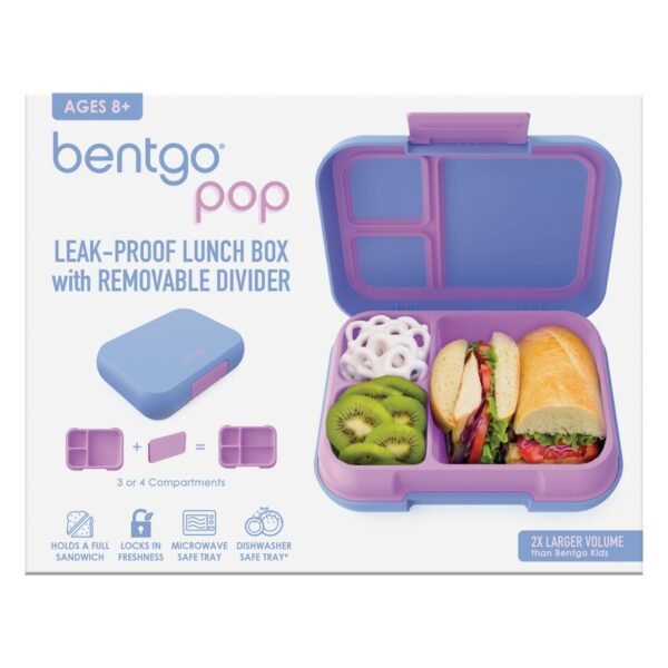 Bentgo – Pop Lunchbox with Removable Divider – Periwinkle/Pink