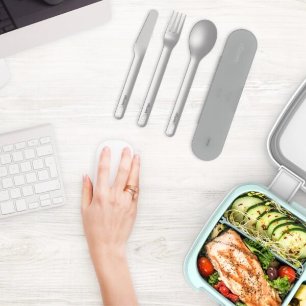 Bentgo – Stainless Steel Travel Utensil Set – Gray