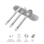 Bentgo – Stainless Steel Travel Utensil Set – Gray