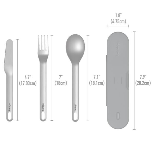 Bentgo – Stainless Steel Travel Utensil Set – Gray
