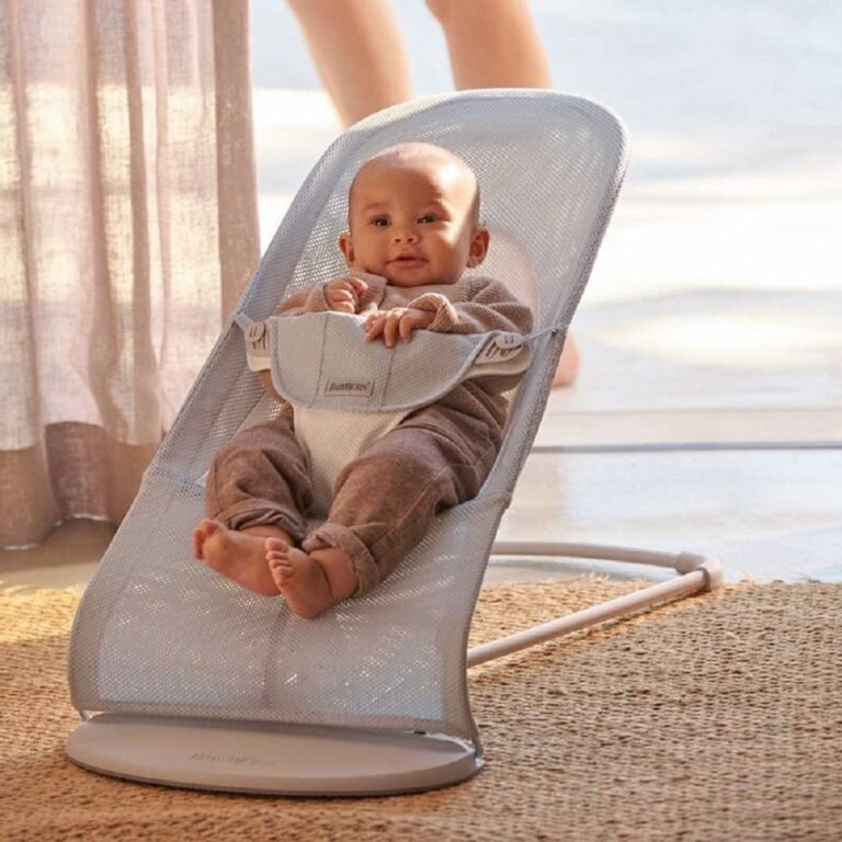 Babybjorn Bouncer Balance Soft - Mesh (Silver/White) | Light Grey Frame