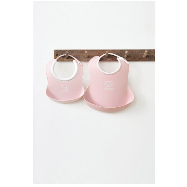 BabyBjorn – 2pcs Set Feeding Bib Set – Powder Pink