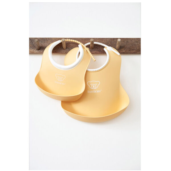 BabyBjorn – 2pcs Set Feeding Bib Set – Powder Yellow