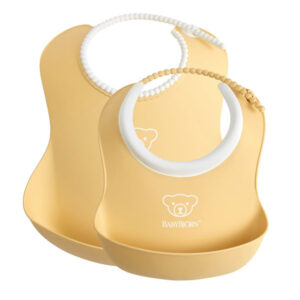 BabyBjorn – 2pcs Set Feeding Bib Set – Powder Yellow