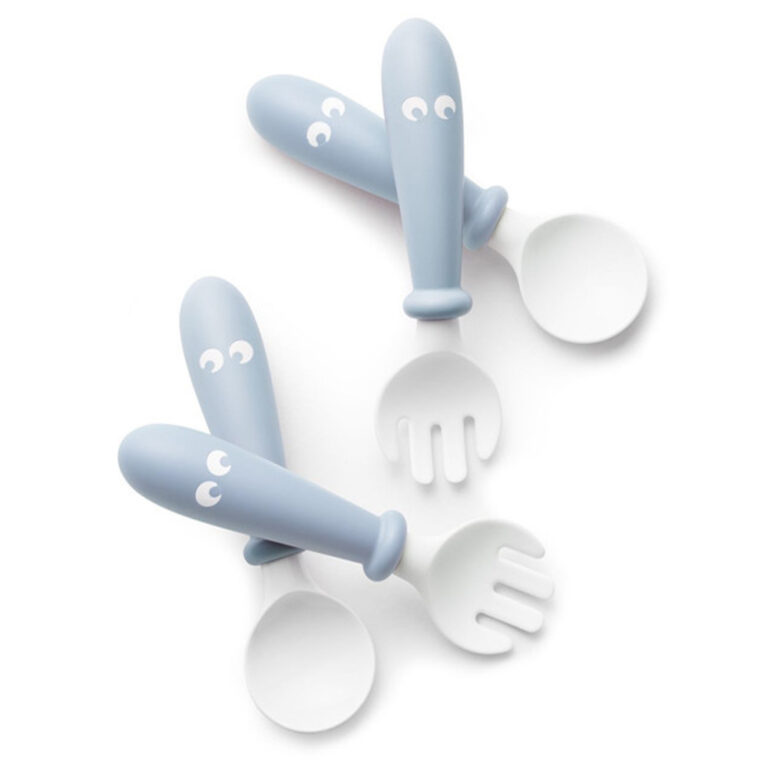 Babybjorn Baby Spoon and Fork, 4 pcs (Powder Blue)