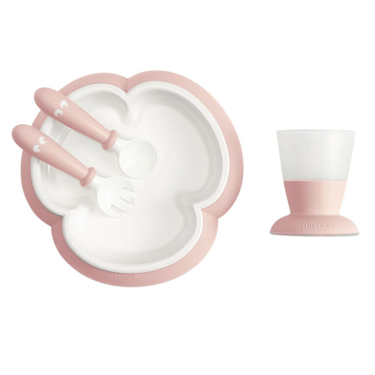 BabyBjorn- 4pcs Set Baby Feeding Set - Powder Pink