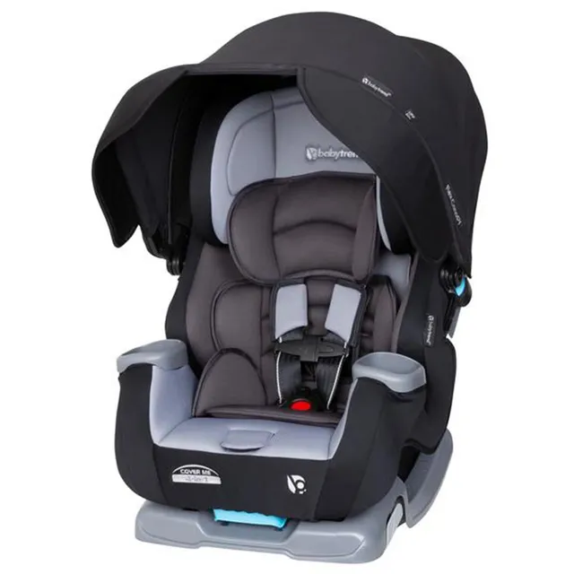 Babytrend Cover Me 4-In-1 Dark Moon Convertible Car Seat, UPF 50+ Canopy, 0-100lbs, Side Impact Protection, Reclining