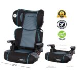 Babytrend Yumi 2-in-1 Folding Booster Car Seat – Aqua Tech, Adjustable Headrest, Side Impact Protection – 9M+