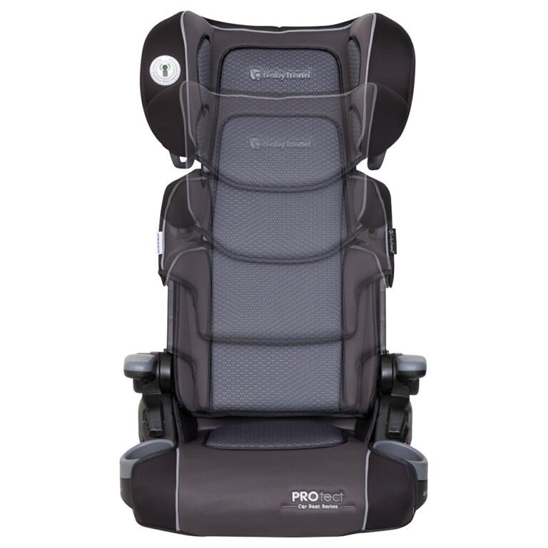 Babytrend 2-in-1 Protect Booster Seat – Grey Tech, 9M+, High-Back to No-Back, Side Impact Protection, Compact Fold