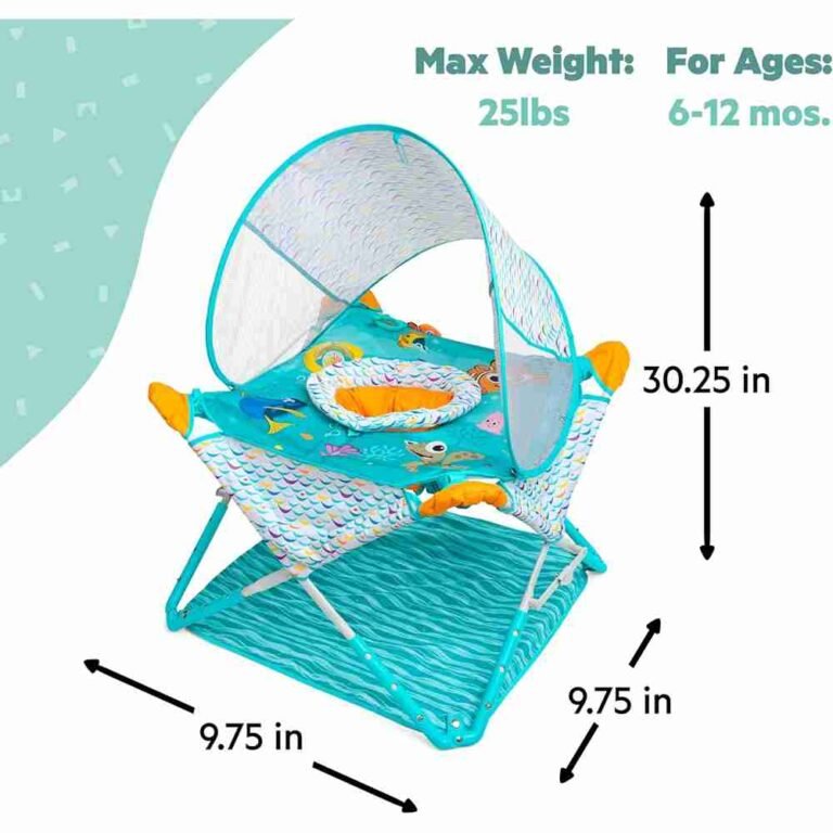 Bright Starts Disney Baby Finding Nemo Pop ‘N Jump Foldable Activity Center – Portable Baby Jumper with Toys for 6 to 12 Months