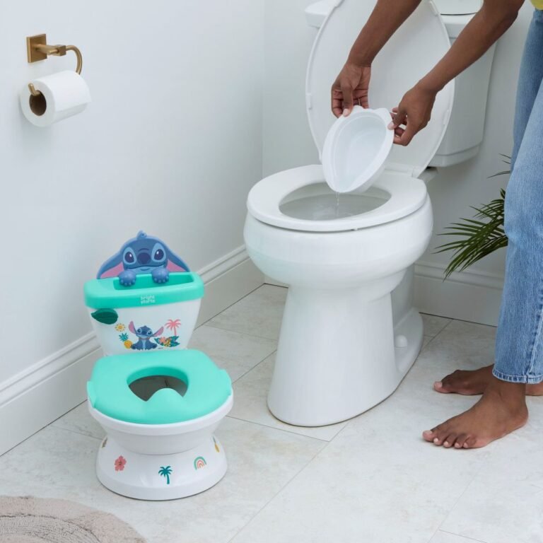 Bright Starts - Disney Stitch 2-in-1 Potty Training Seat with Sounds & Stickers, 1.5 - 5 Years