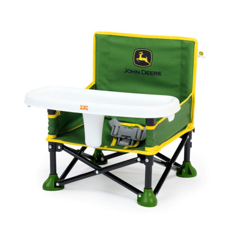 Bright Starts - John Deere Pop ‘N Sit 3-in-1 Booster Seat – Floor Seat, Feeding Chair & Toddler Booster with Carry Bag (6–36 Months)