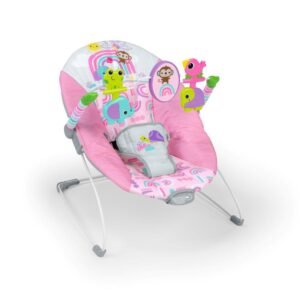 Bright Starts – Paradise Portable Baby Bouncer With Vibrating Infant Seat – Pink
