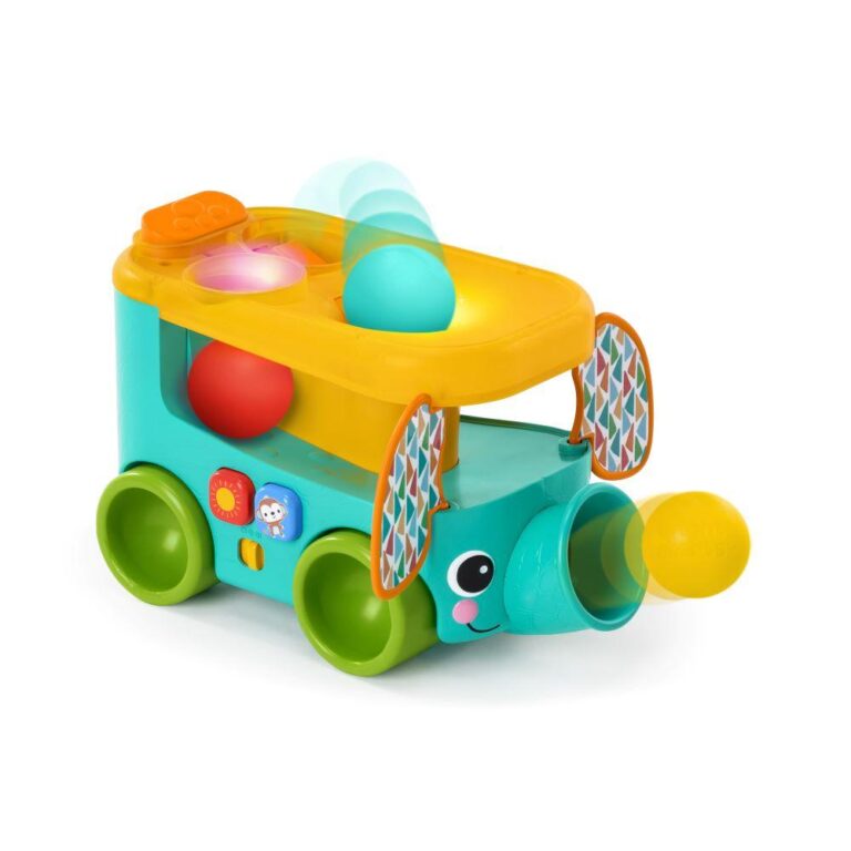 Bright Starts - Pop & Roll Safari Bus Ball Play Toy