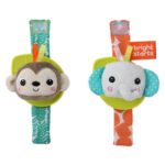 Bright Starts – Rattle & Teethe Wrist Pals Toy – Monkey & Elephant