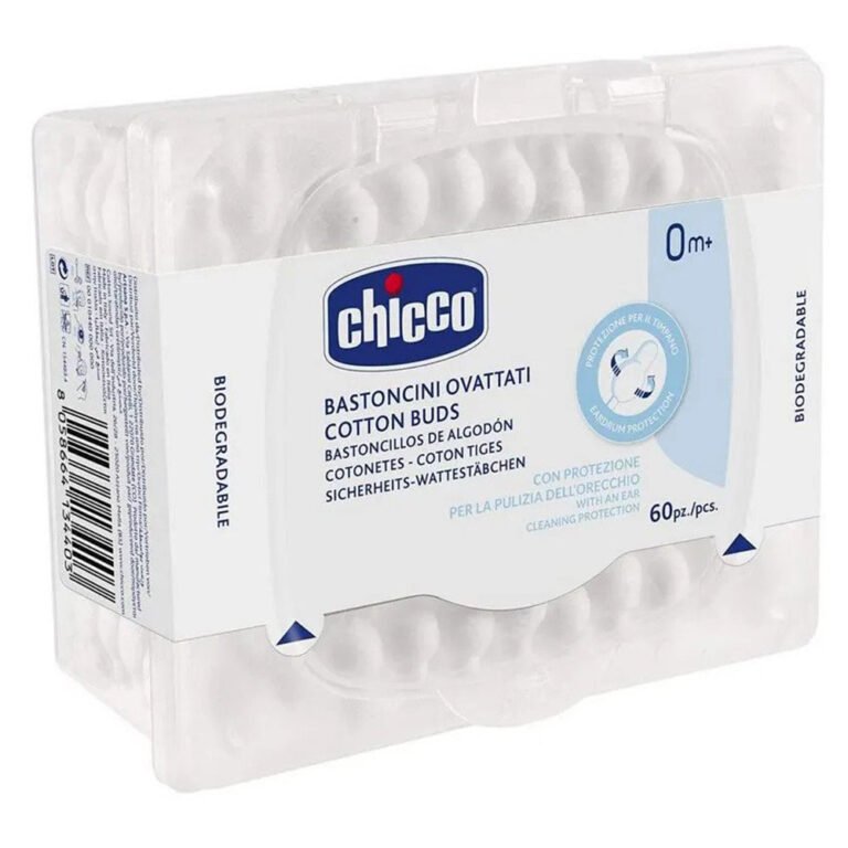 Chicco - Cotton Buds Safe Hygiene with Ear Protection - 60 Pcs