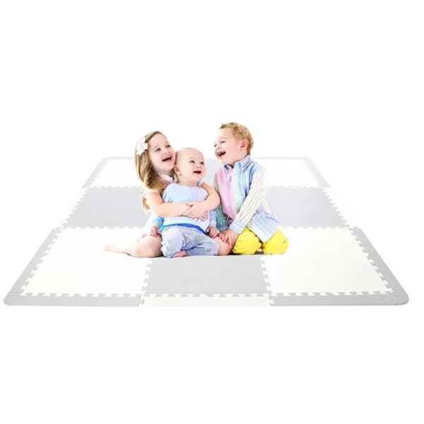 Bumble & Bird – BabySafe Play Mat – Grey & Cream – 9pc – Color May Vary 1 Set