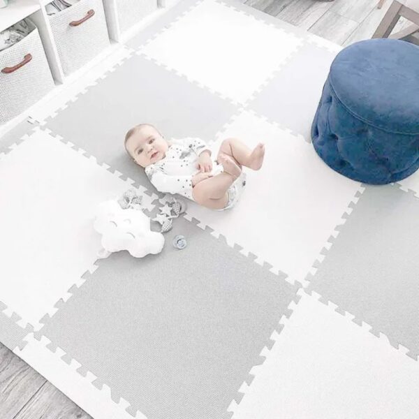 Bumble & Bird – BabySafe Play Mat – Grey & Cream – 9pc – Color May Vary 1 Set