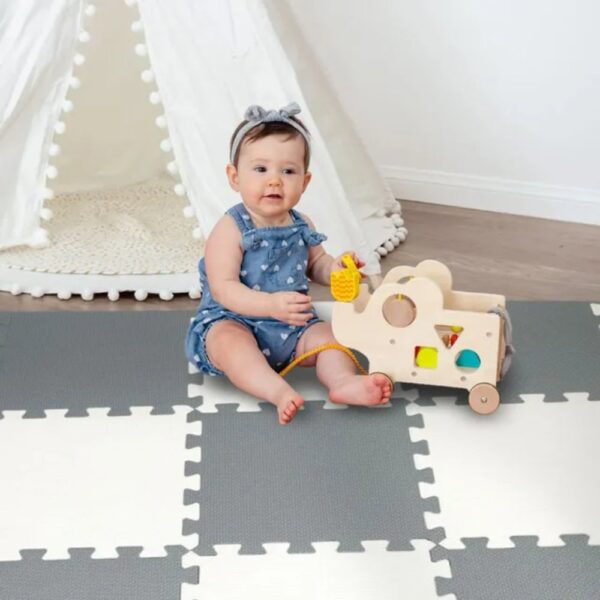 Bumble & Bird – BabySafe Play Mat – Grey & Cream – 9pc – Color May Vary 1 Set